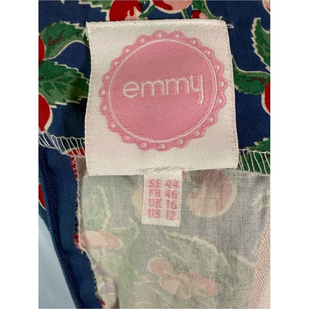 Emmy Design Sweden The Goodness Gracious Cherry Print Dress Vintage Style US 12 - Picture 6 of 12